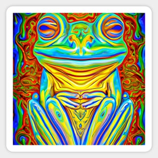 Frogger Spirit Animal (11) - Trippy Psychedelic Frog Sticker